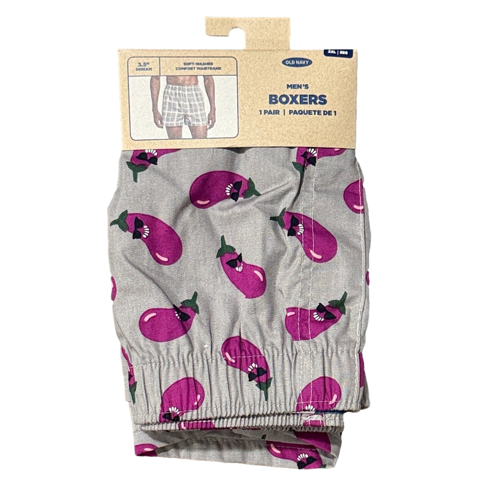 Mens Eggplants With Sunglasses Boxer Shorts - Size XXL - Old Navy - NWT